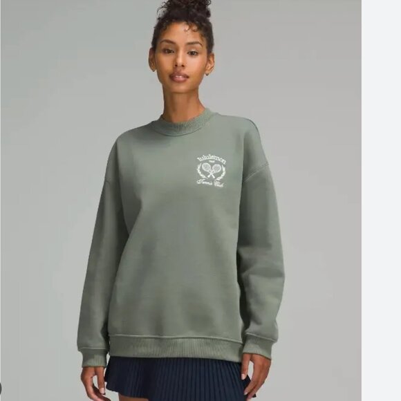 Lululemon Heavyweight Fleece Pullover *Tennis Club Sage Green Size 6 - Picture 2 of 6